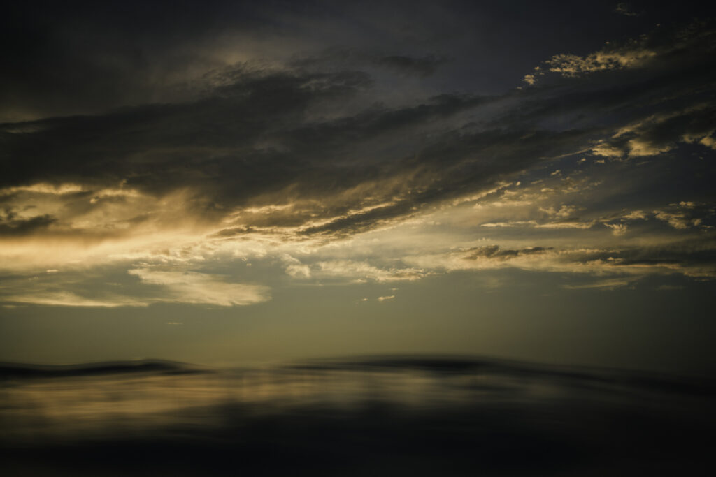 Carlsbad California sunset from water perspective