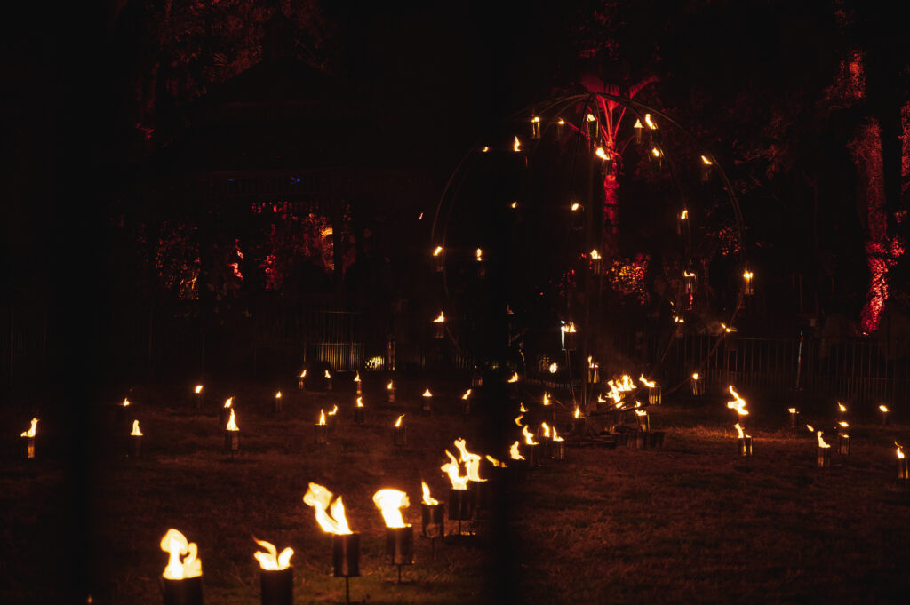 San Diego Botanical garden lightscape fire exhibit