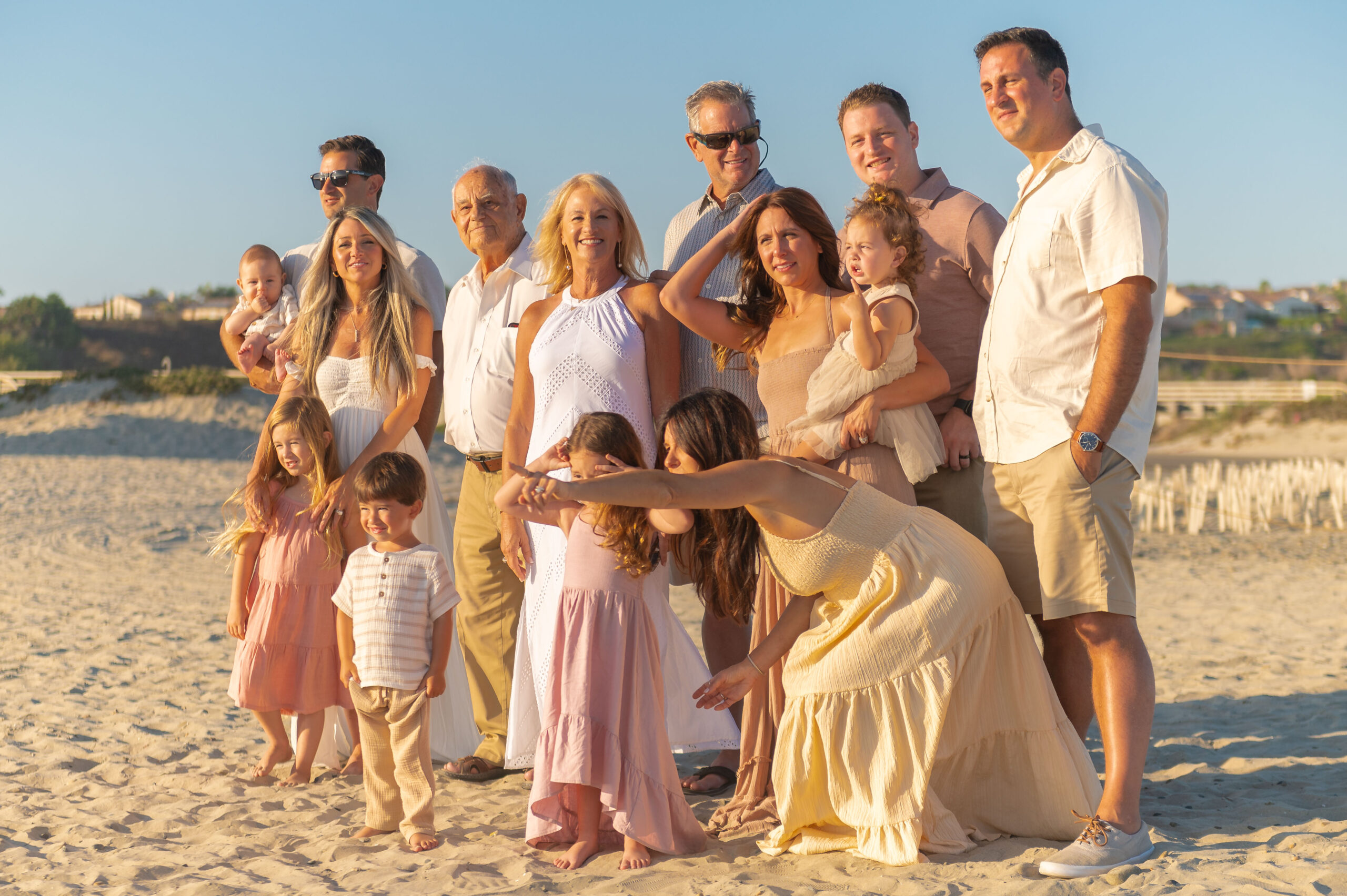 Family photos at south carlsbad state beach on a clear summer afternoon
