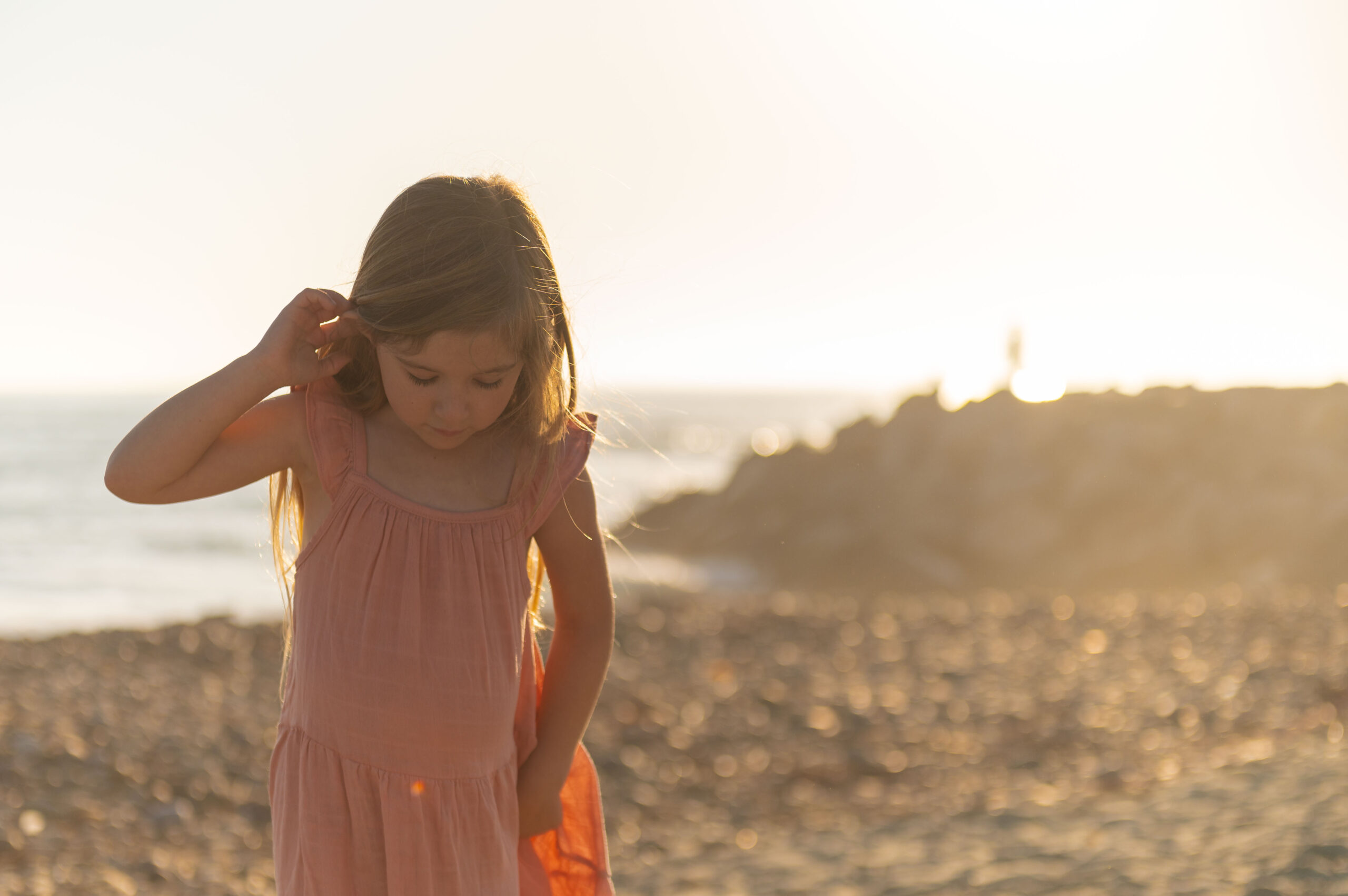 Family photos at south carlsbad state beach on a clear summer afternoon