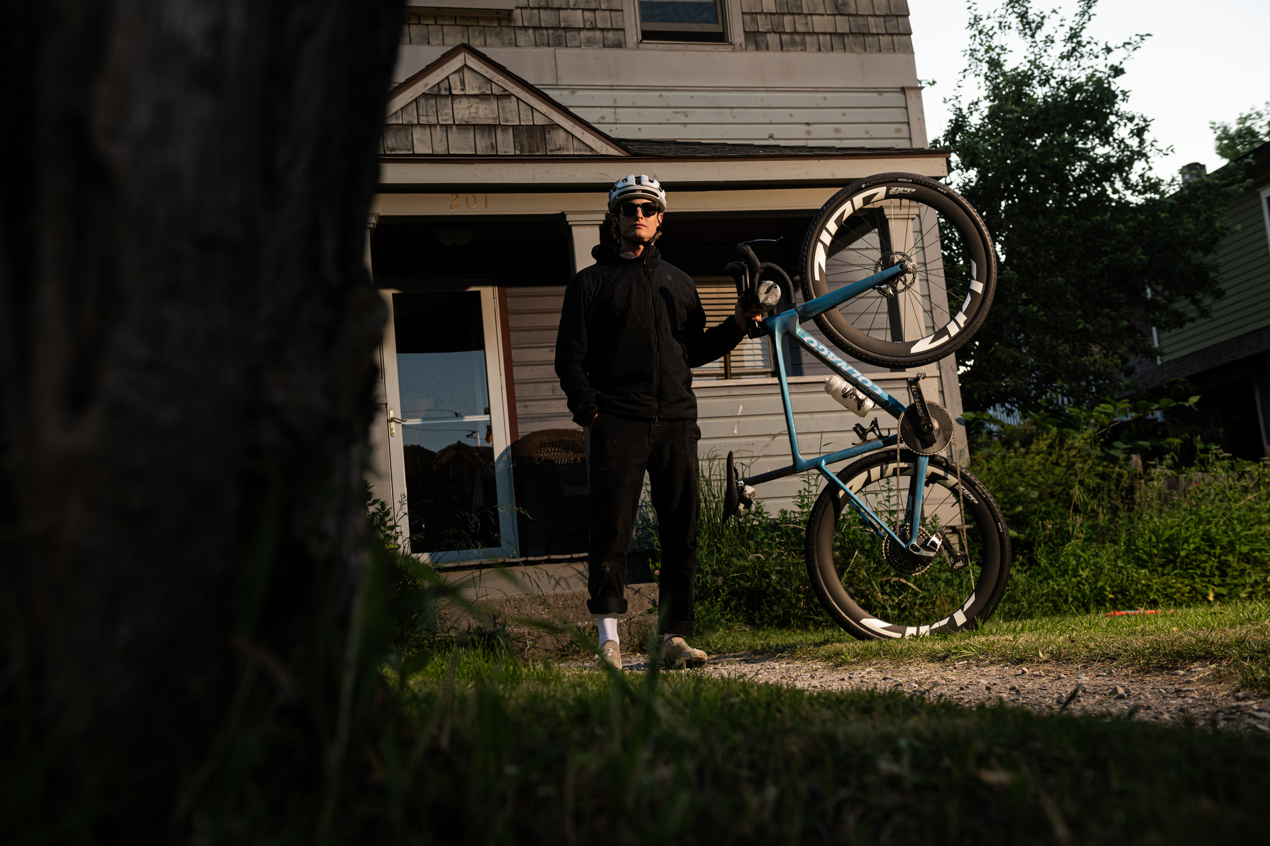 commercial photo shoot featuring lance haidet and new colnago gravel bike