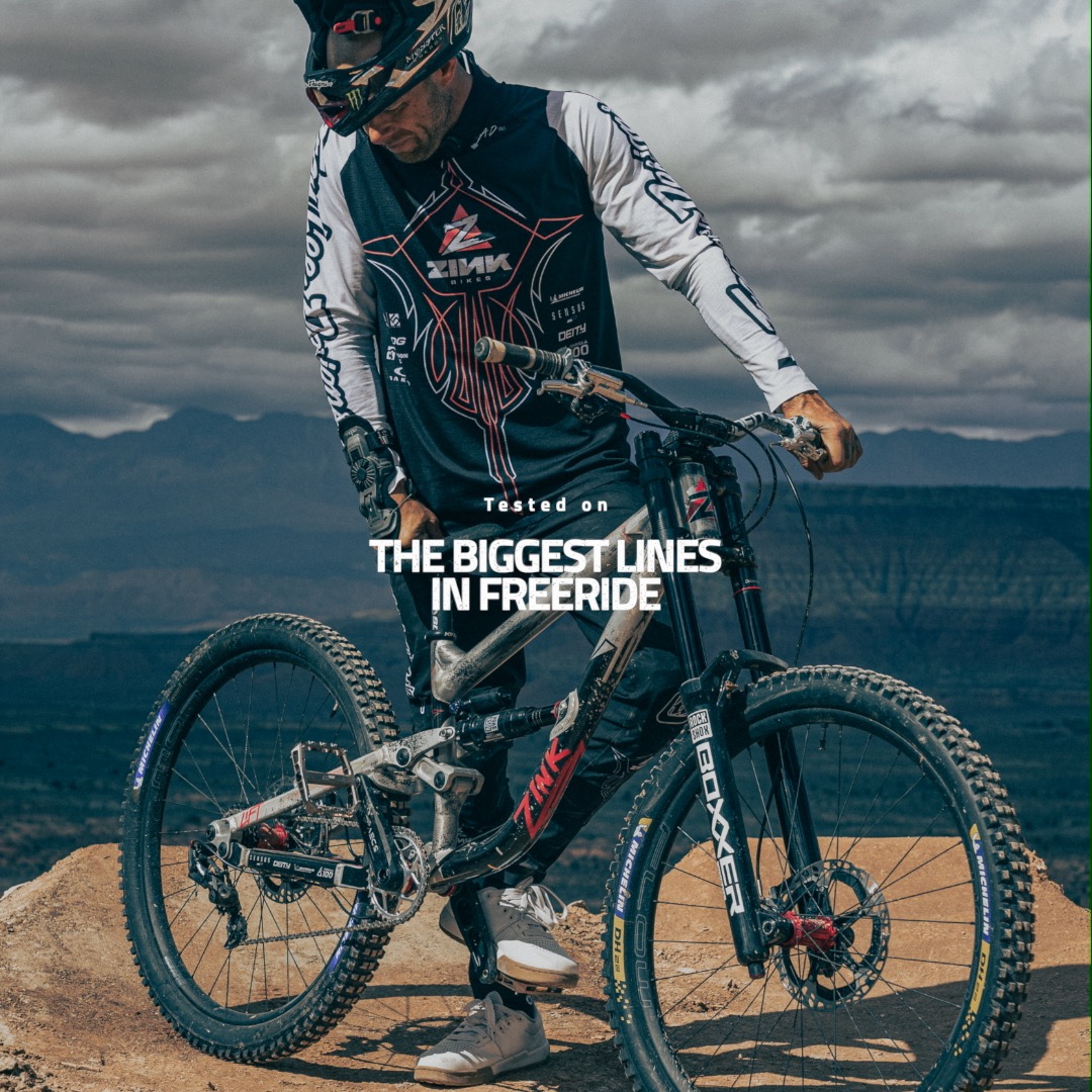 5dev meta ad featuring Cam Zink at redbull rampage standing behind his bike looking at it